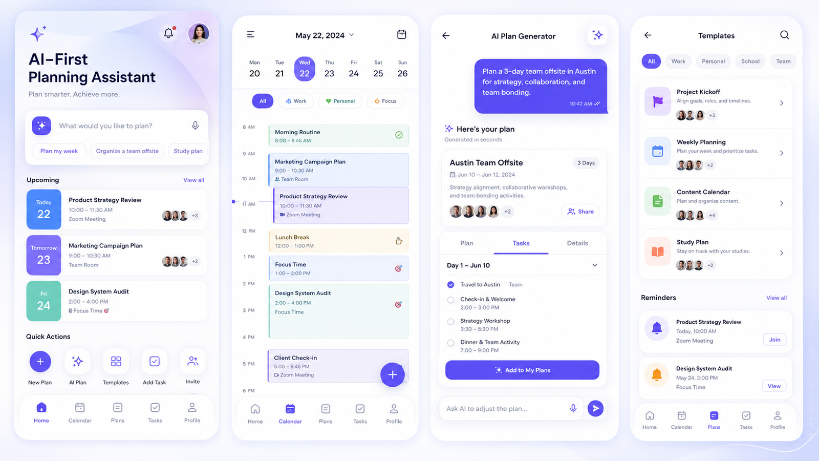 AI-First Planning Assistant project interface
